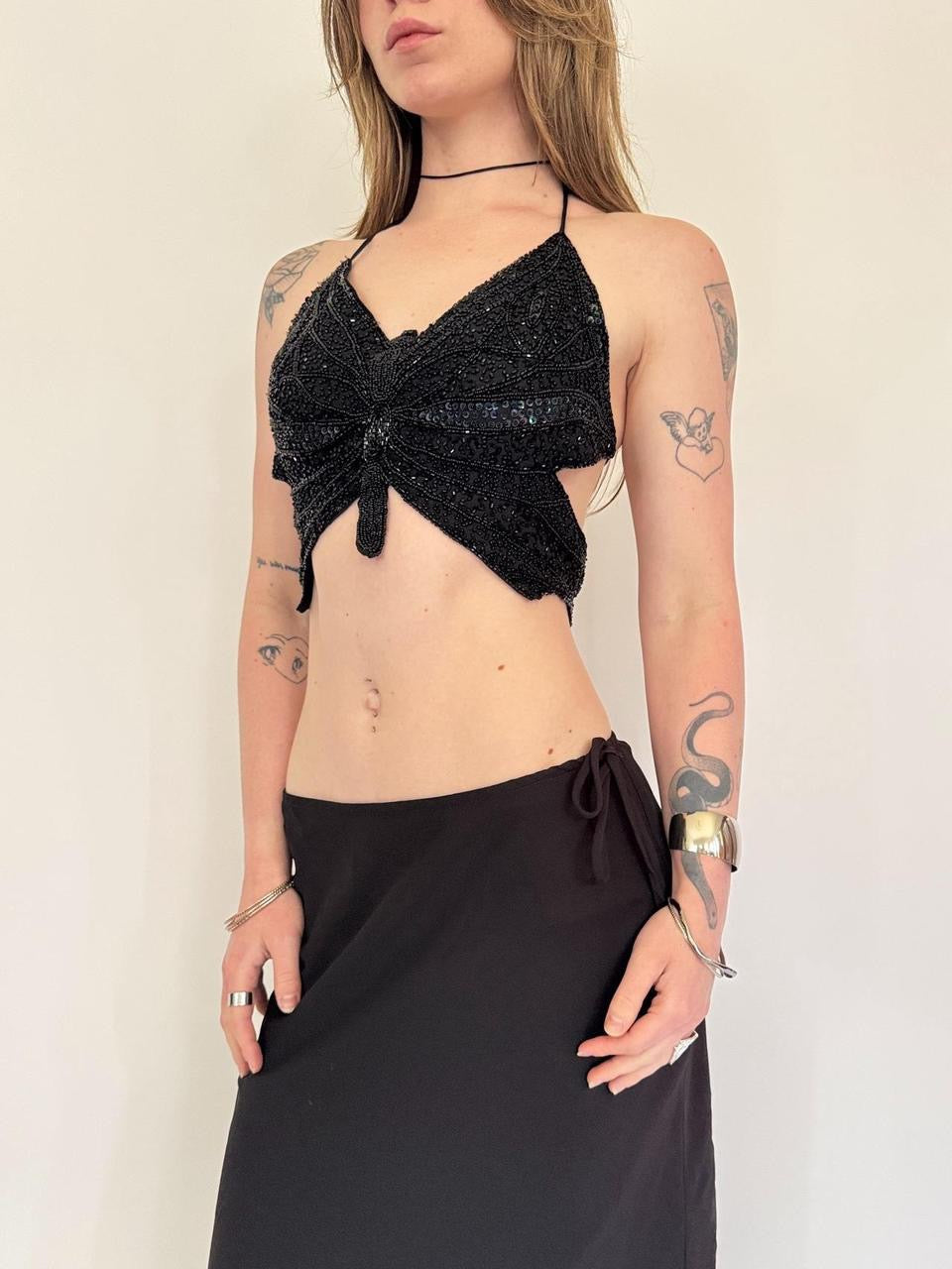 vintage sequin butterfly tank top