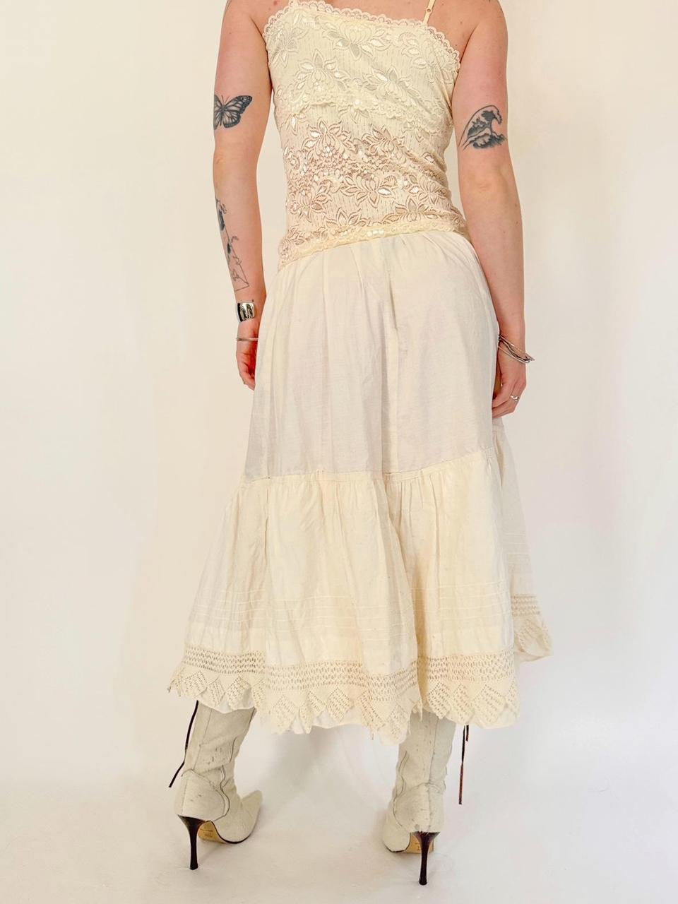 vintage boho maxi skirt