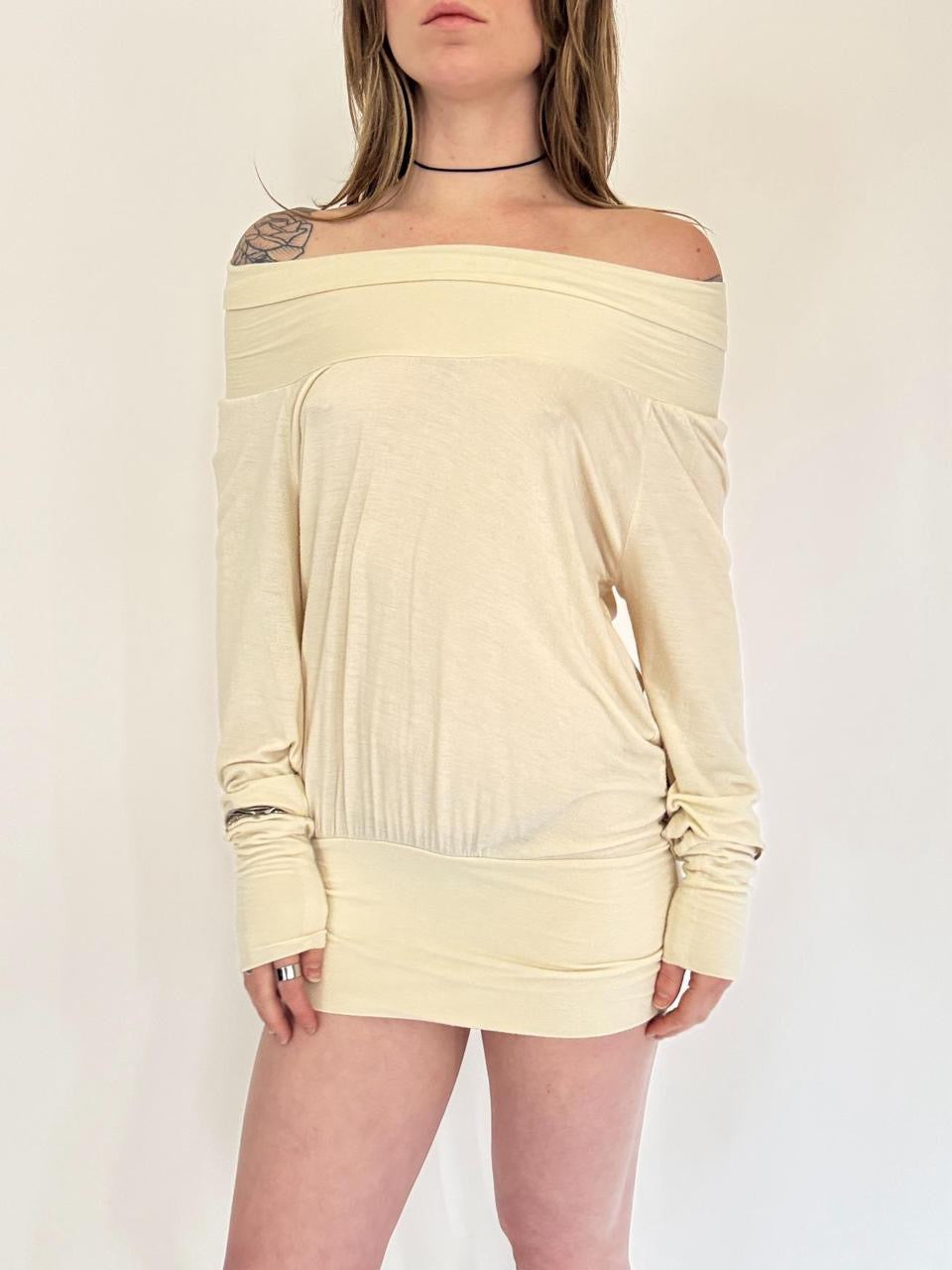 vintage slouchy draped mini dress