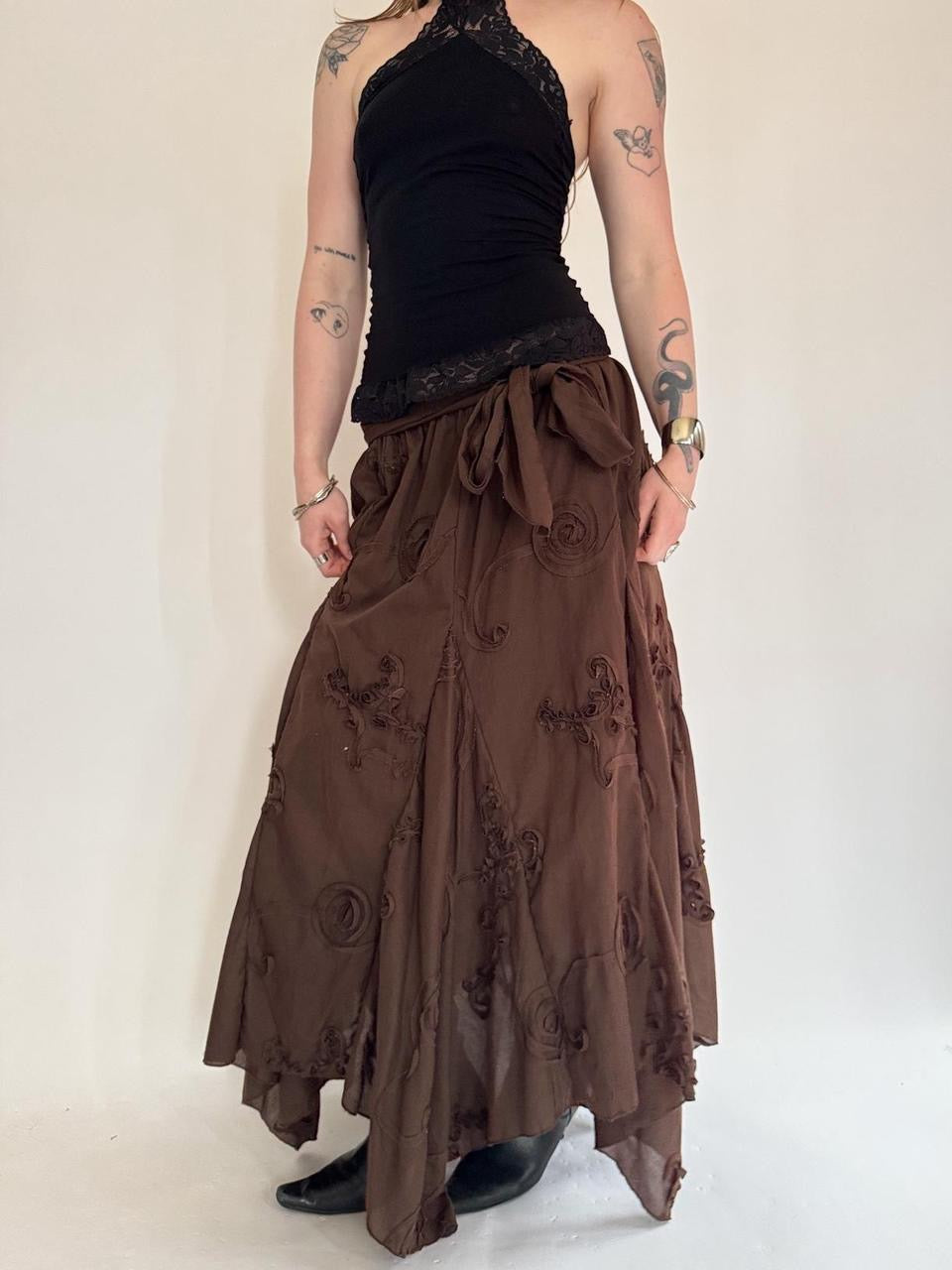vintage ruffled tiered skirt