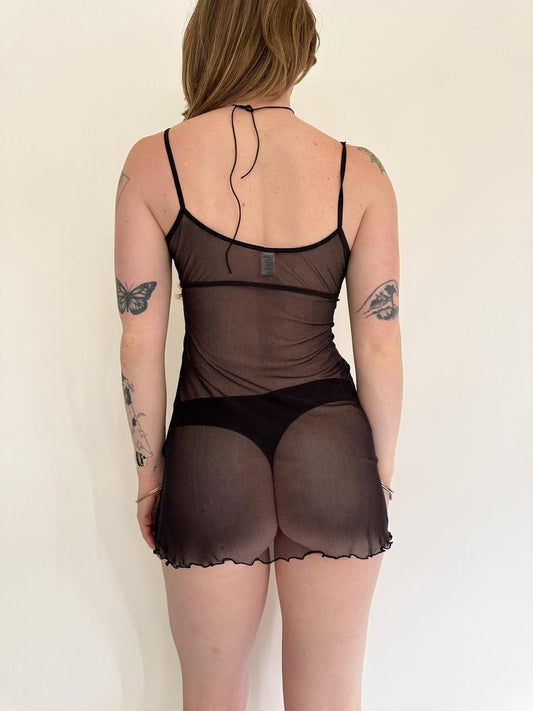 vintage deadstock micro mesh mini dress