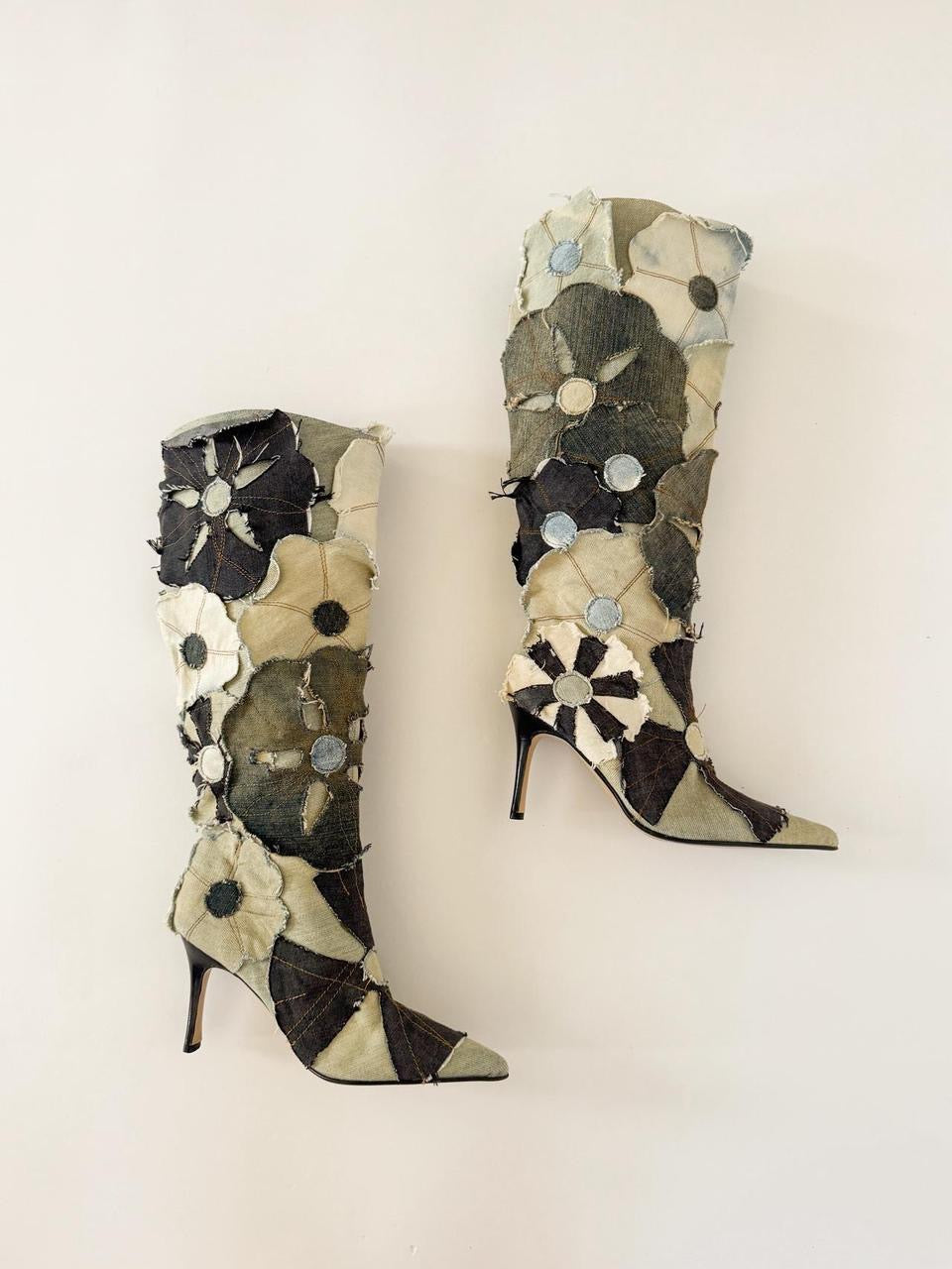 vintage miss sixty patchwork boots