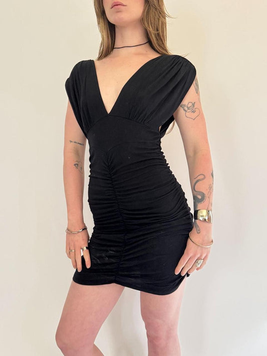 vintage ruched mini dress