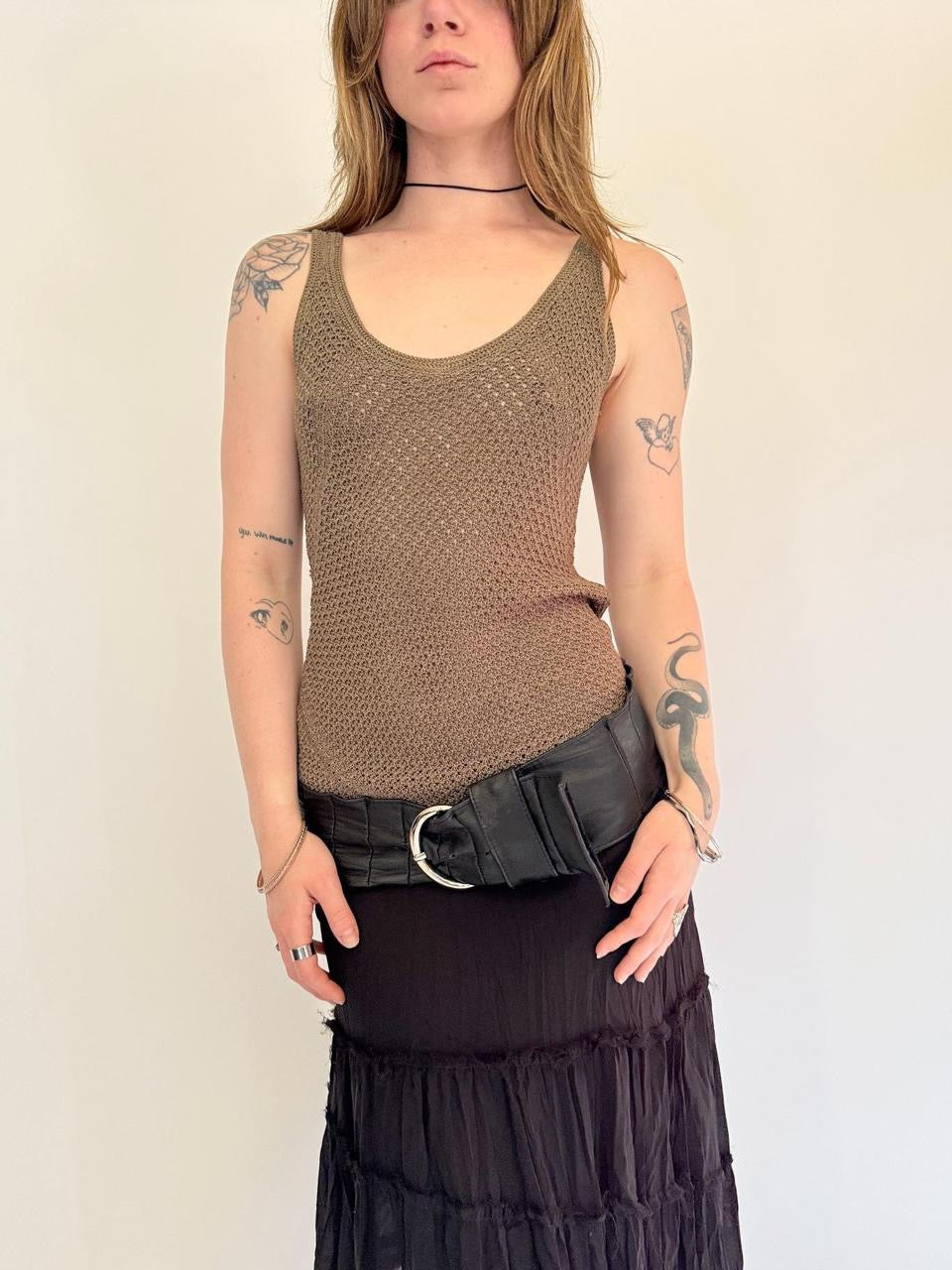 vintage knit crochet tank