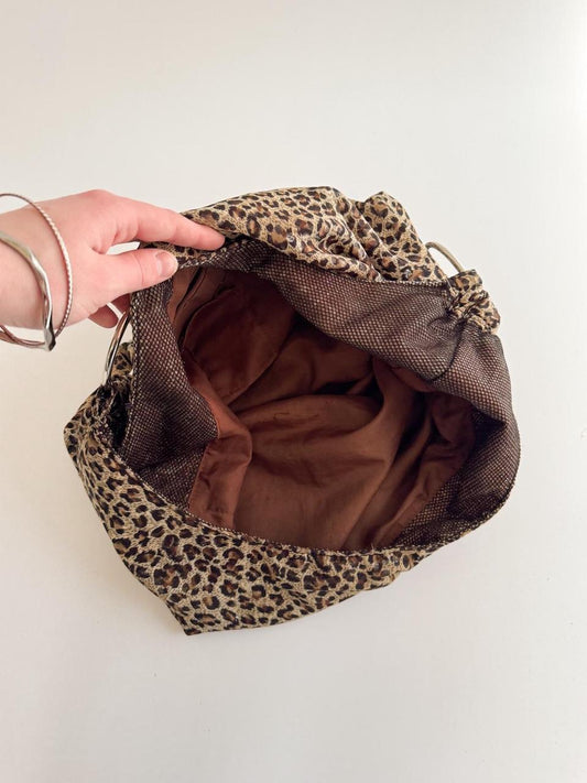 vintage cheetah slouchy tote bag