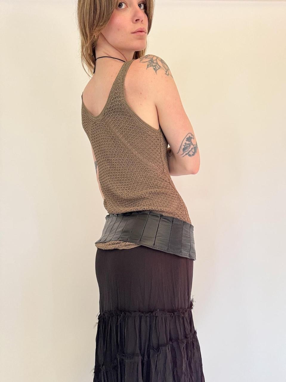vintage knit crochet tank