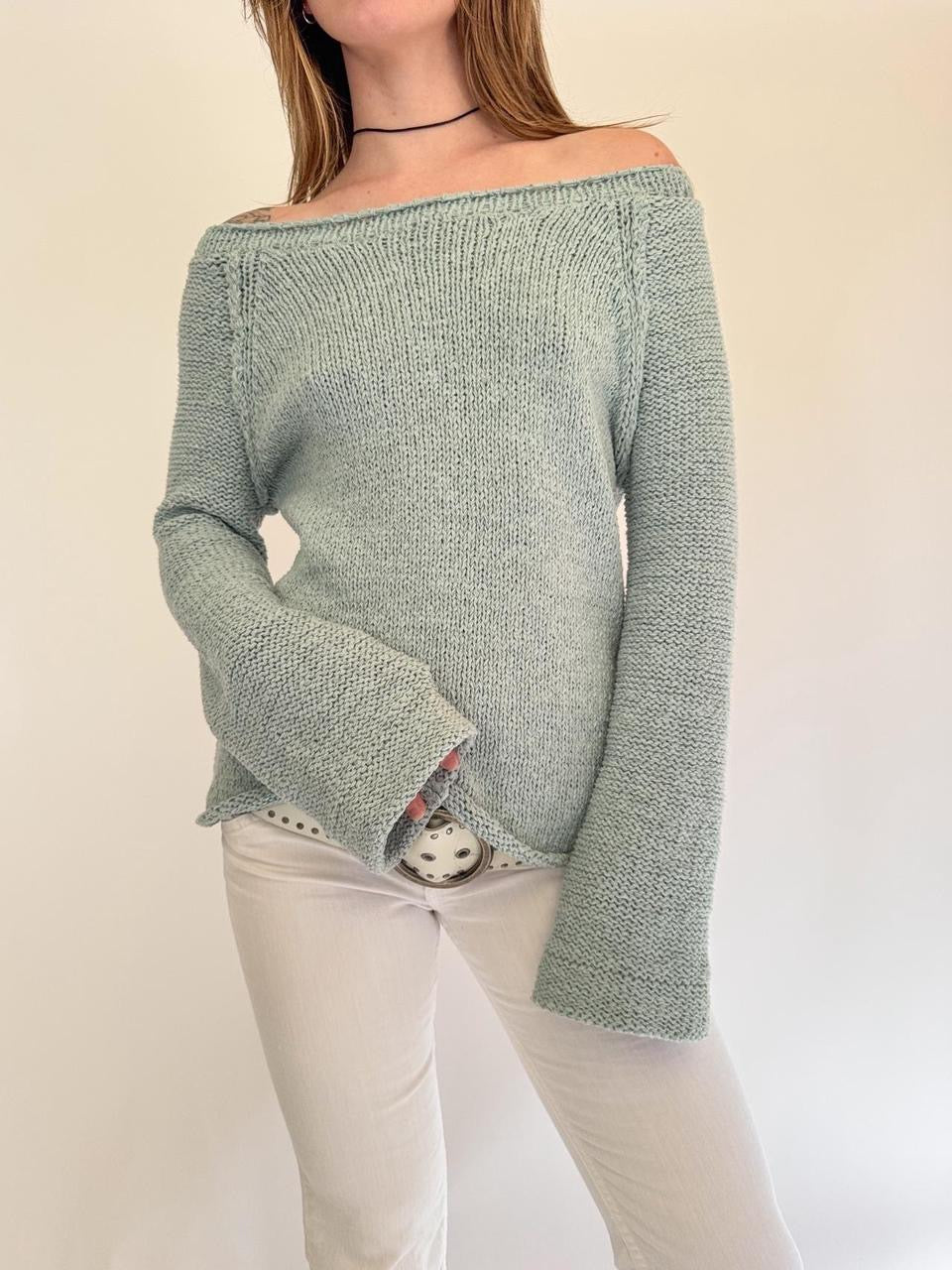 vintage off the shoulder slouchy sweater