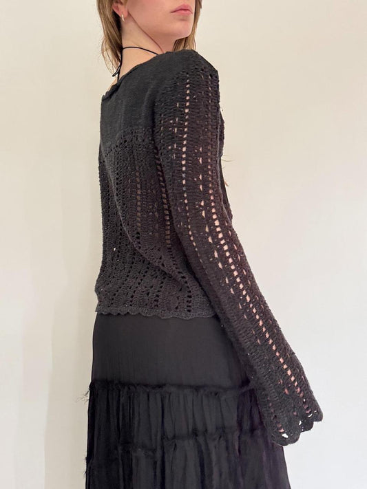 vintage patchwork crochet cardigan