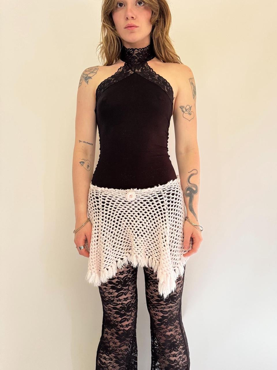 vintage crochet micro mini skirt