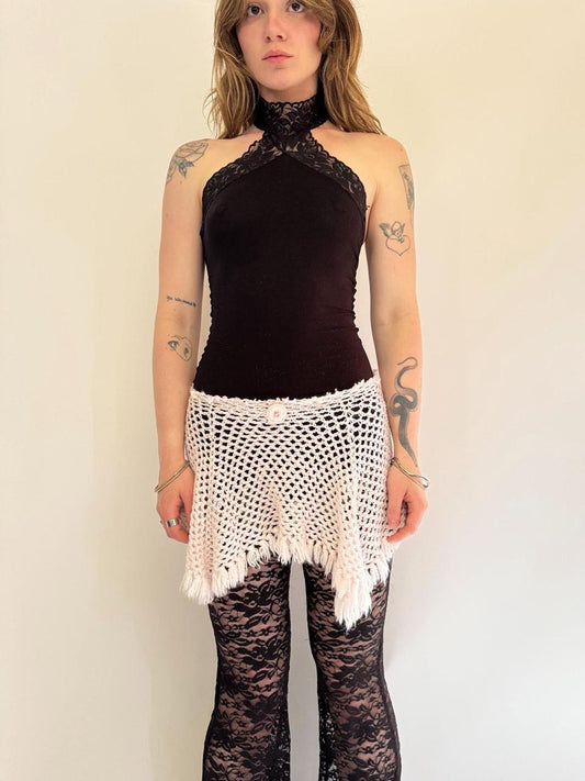 vintage crochet micro mini skirt
