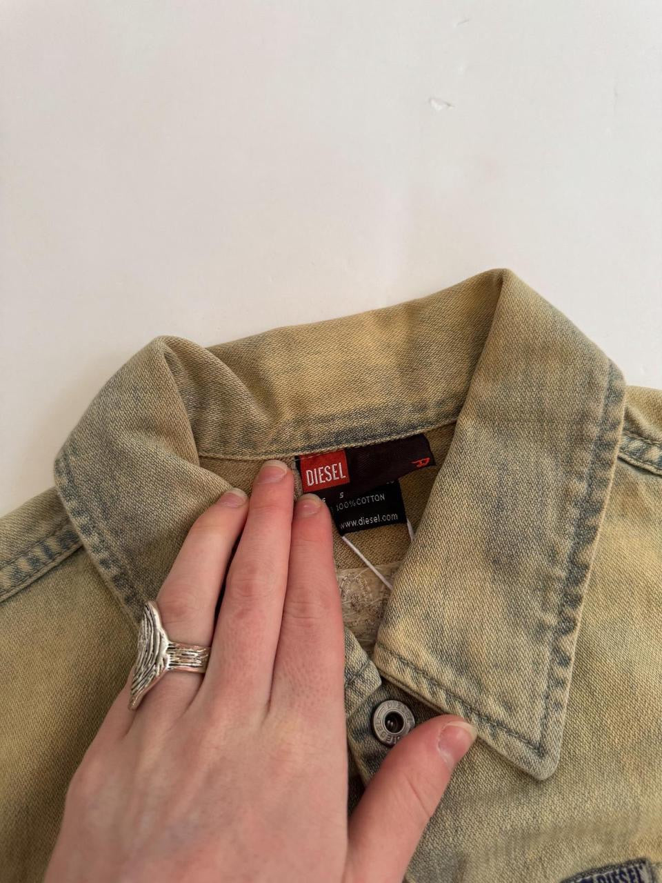 vintage diesel denim moto jacket