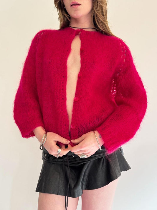 vintage mohair knit cardigan