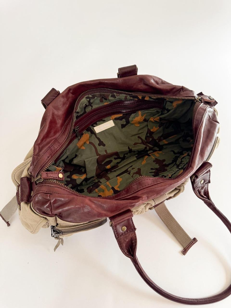 vintage diesel cargo leather bag