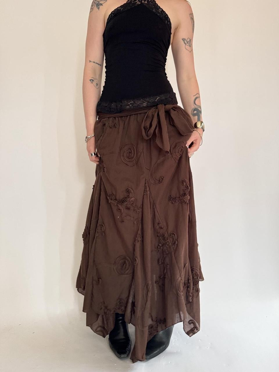 vintage ruffled tiered skirt