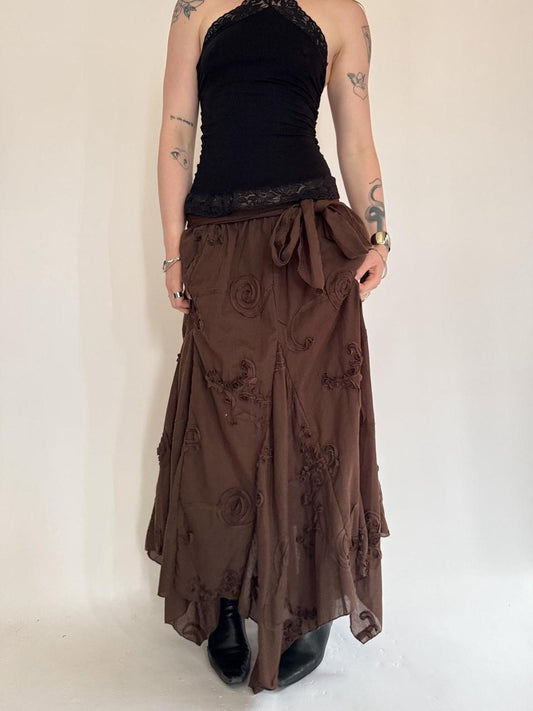 vintage ruffled tiered skirt