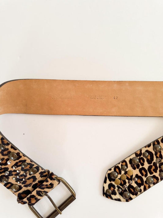 vintage cheetah calf hair belt