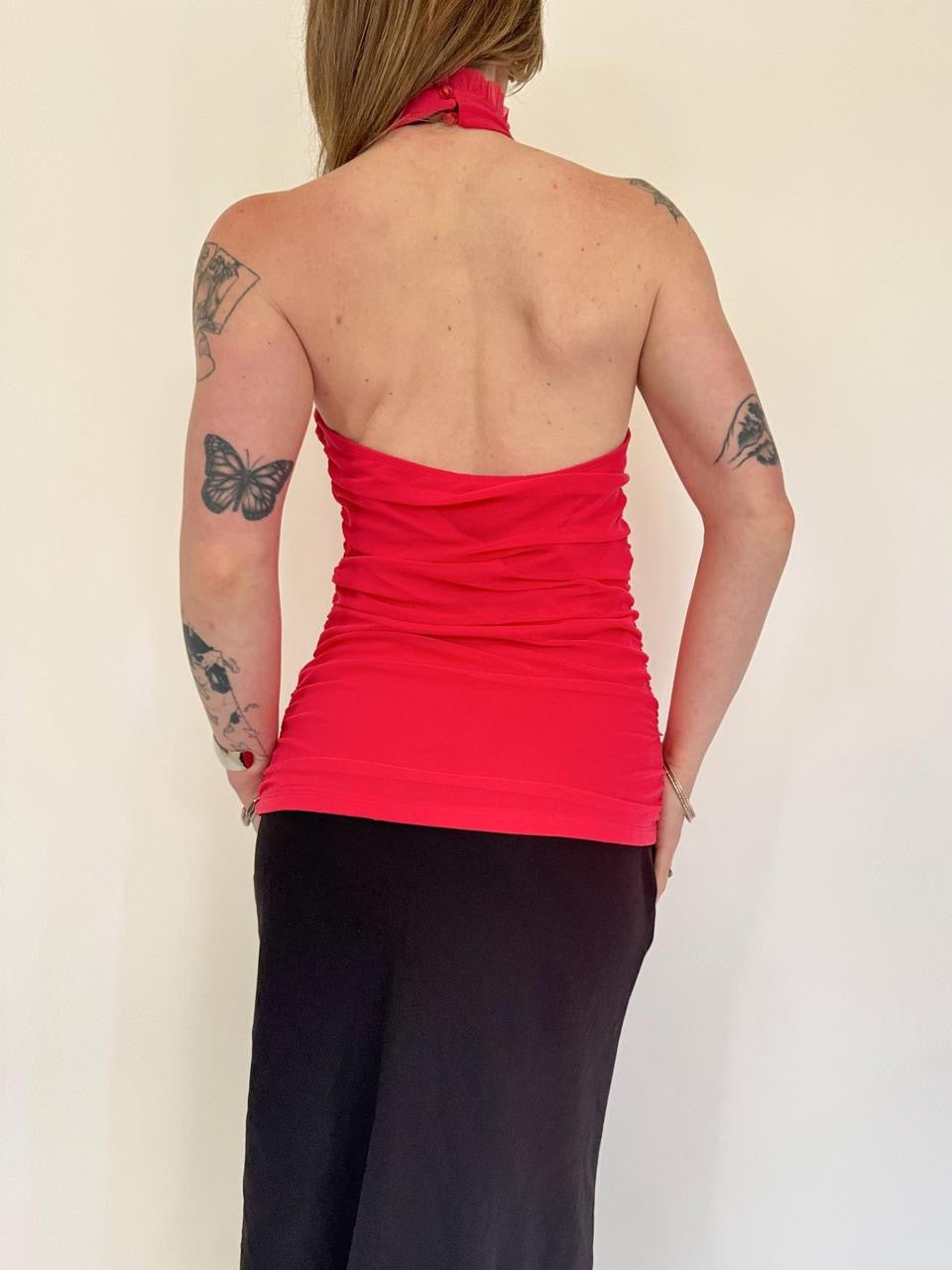 vintage ruffled halter top