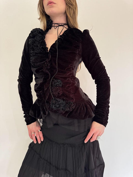 vintage velvet fairy cardigan