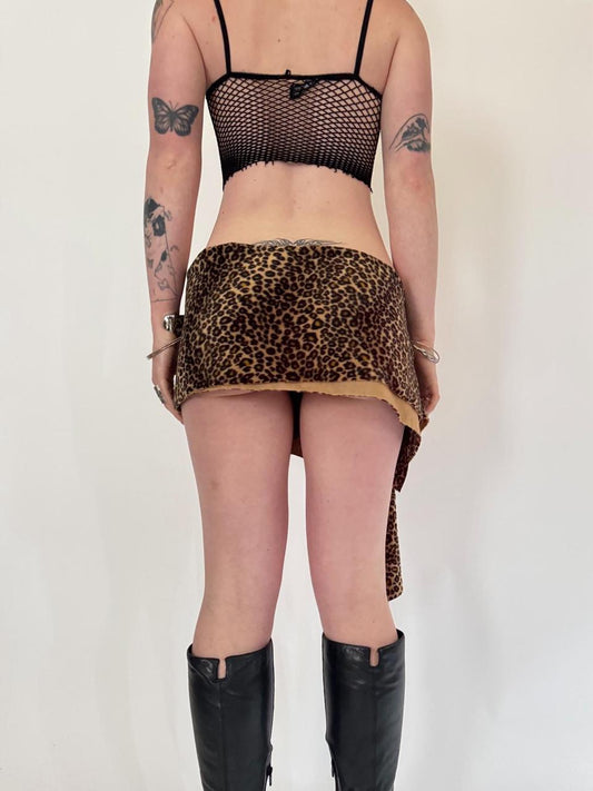 vintage leopard print wrap skirt