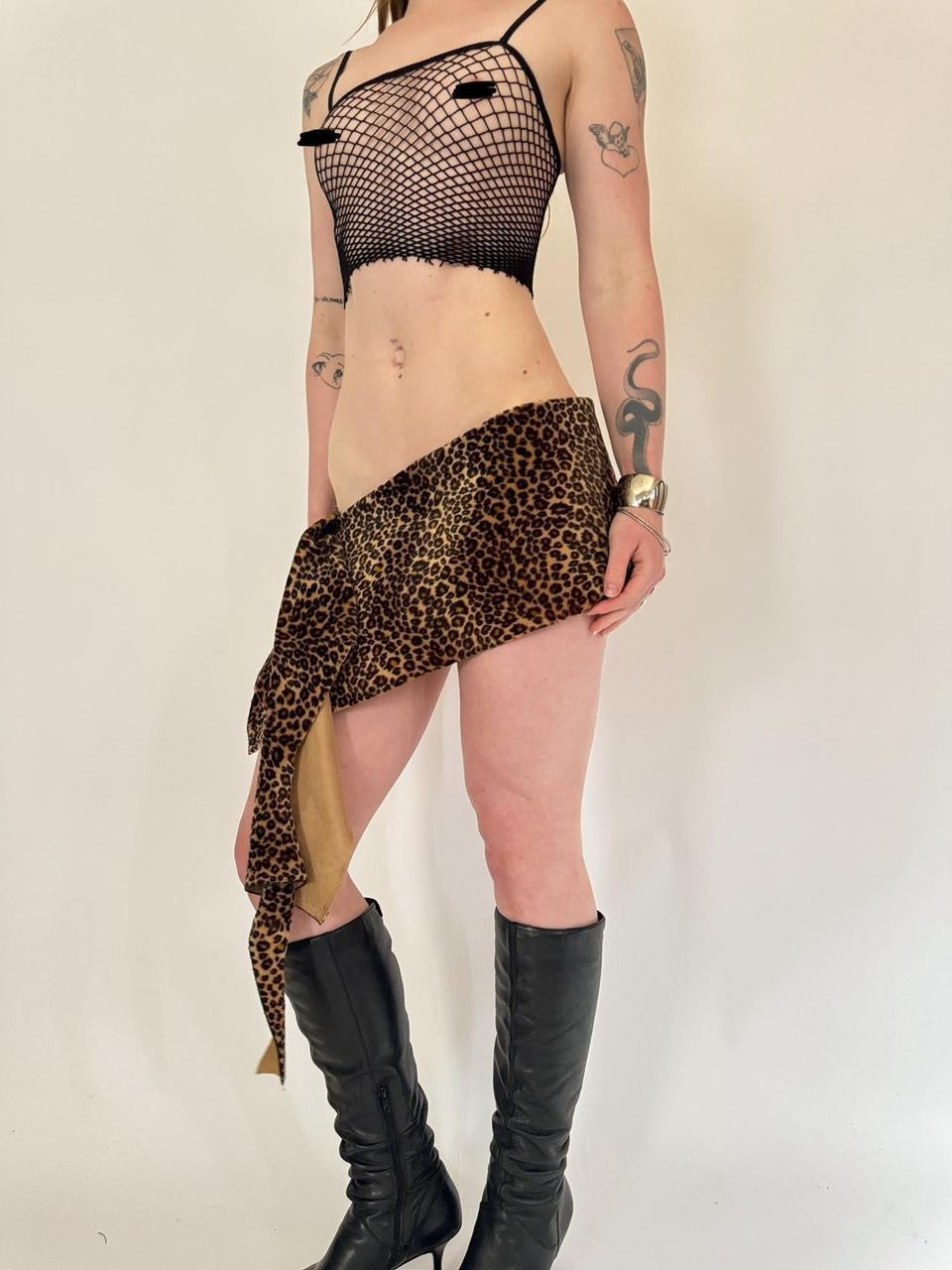 vintage leopard print wrap skirt