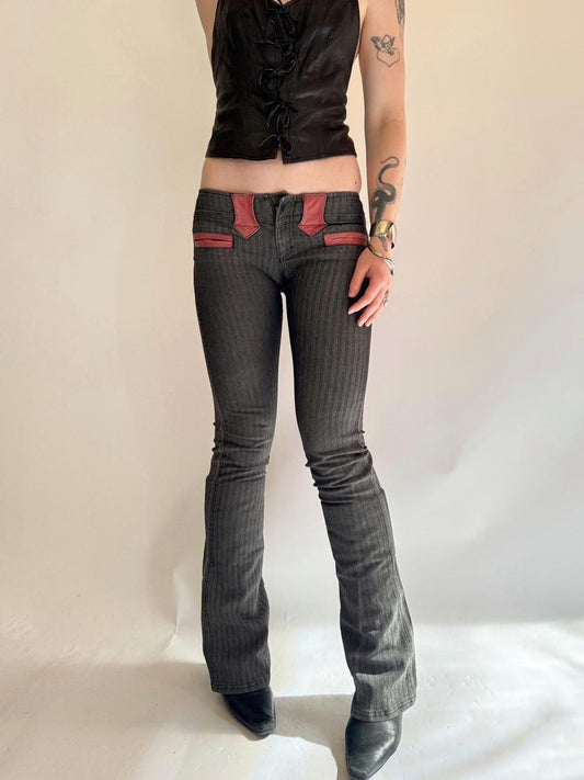 vintage electric barbarella low rise flare pants