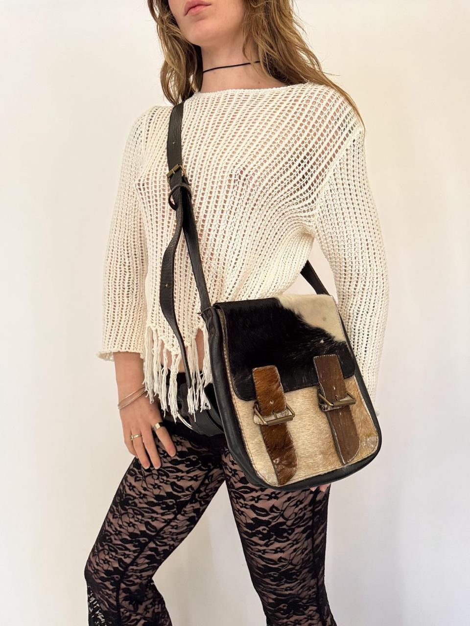 vintage calf hair mini bag