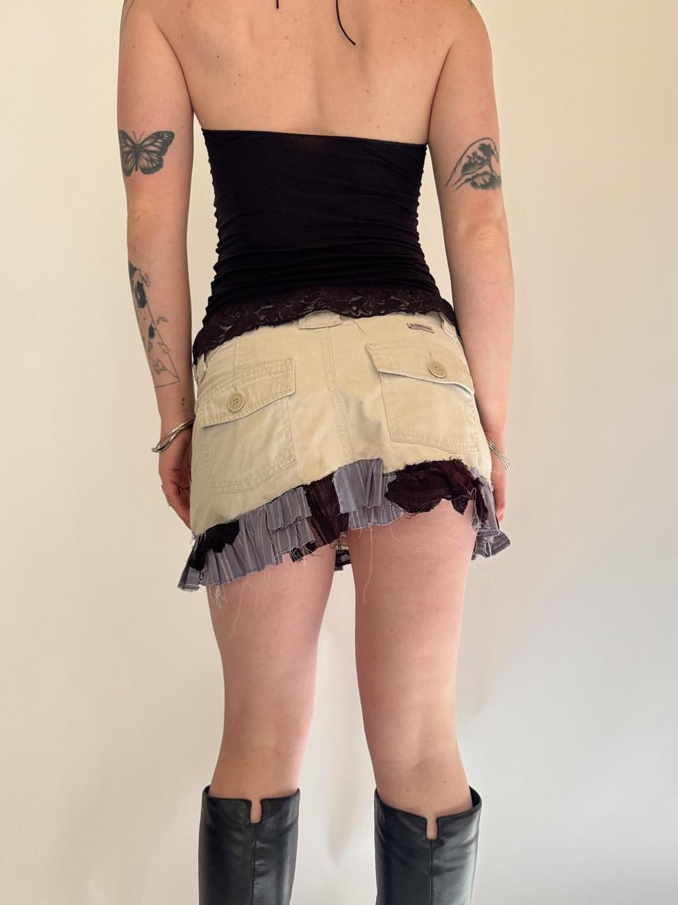 vintage pleated micro mini skirt