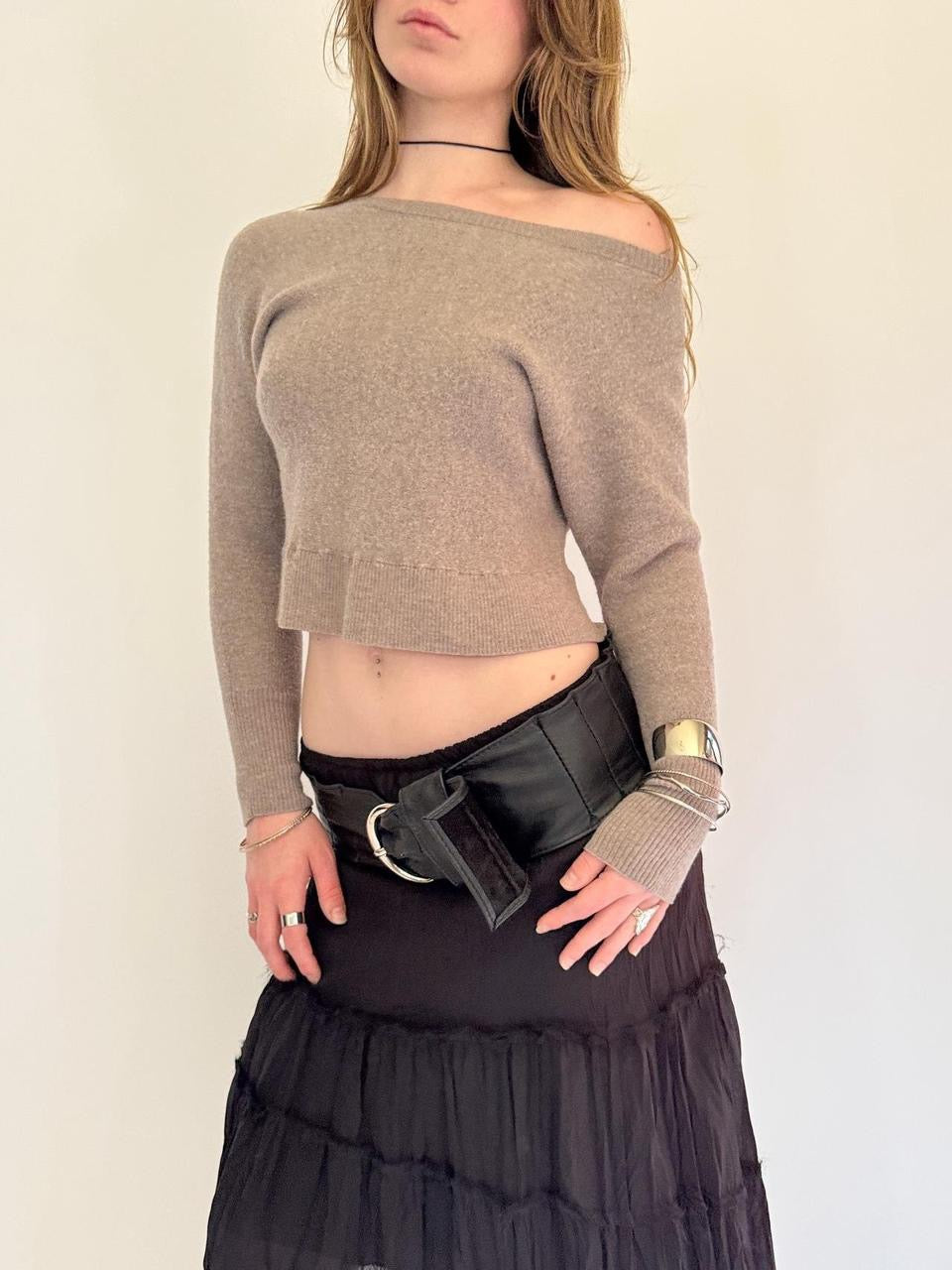 vintage off the shoulder sweater