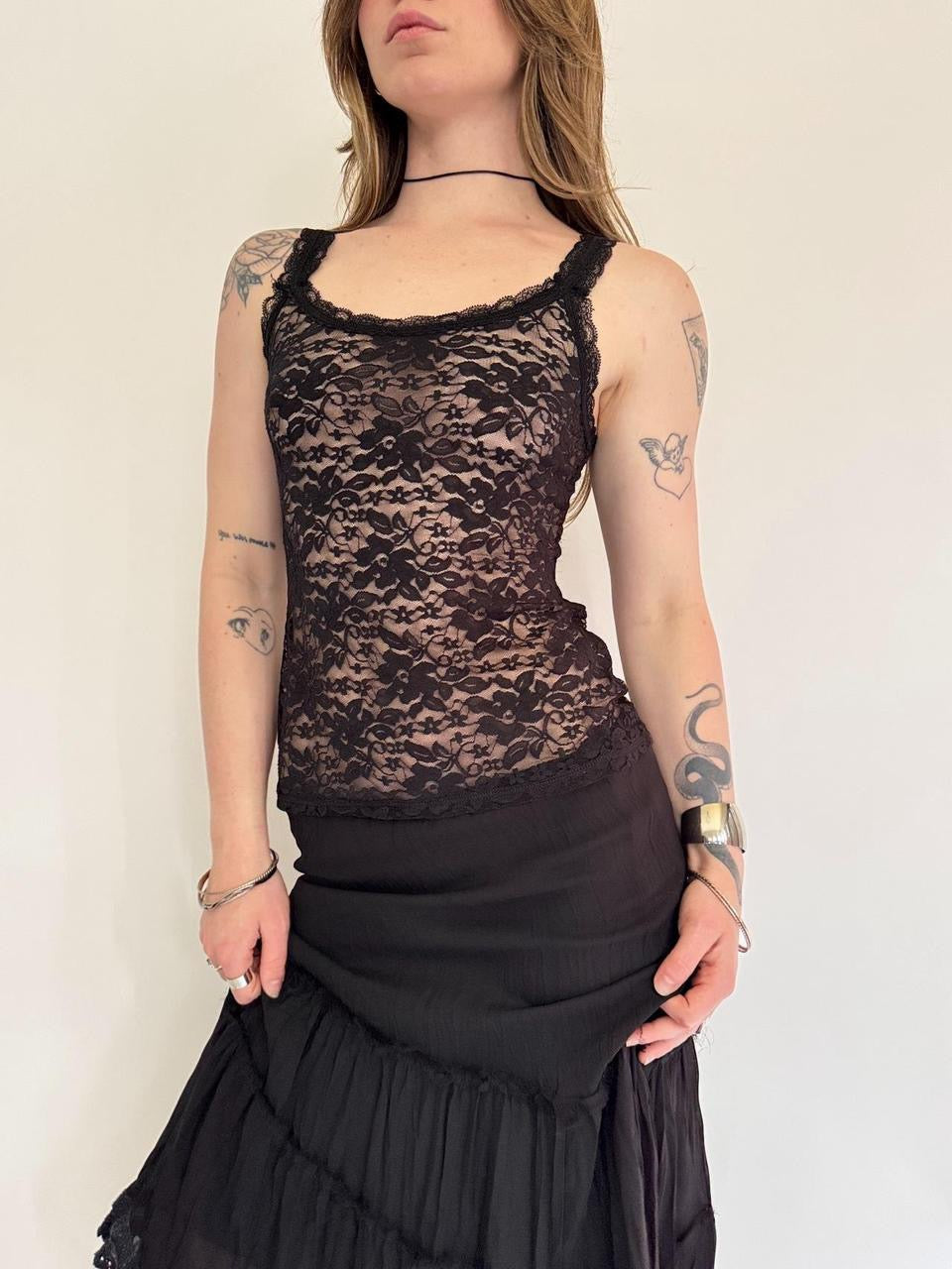 vintage lace tank top