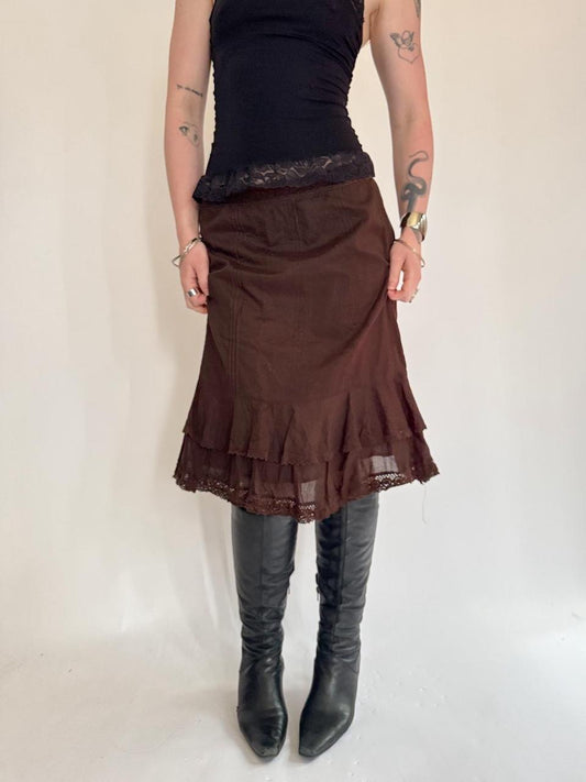 vintage ruffled tiered skirt