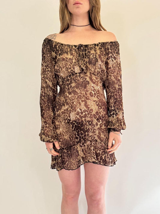 vintage leopard mini dress