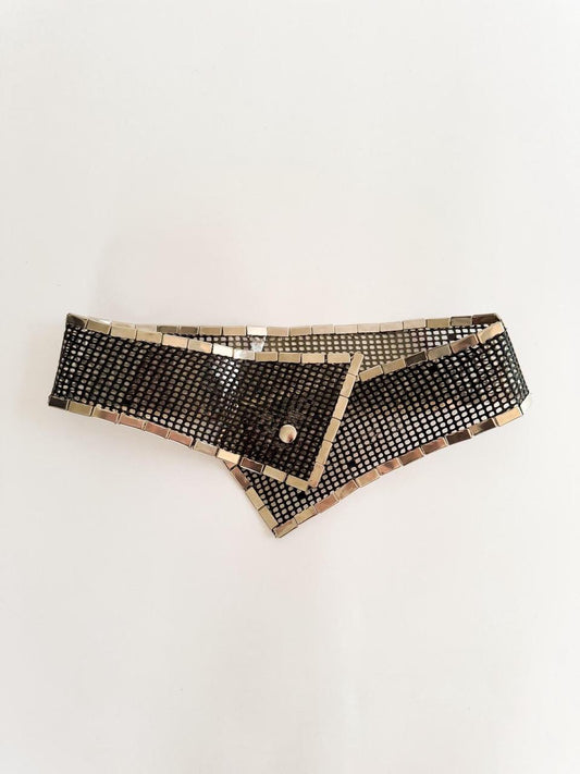 vintage mesh asymmetrical belt