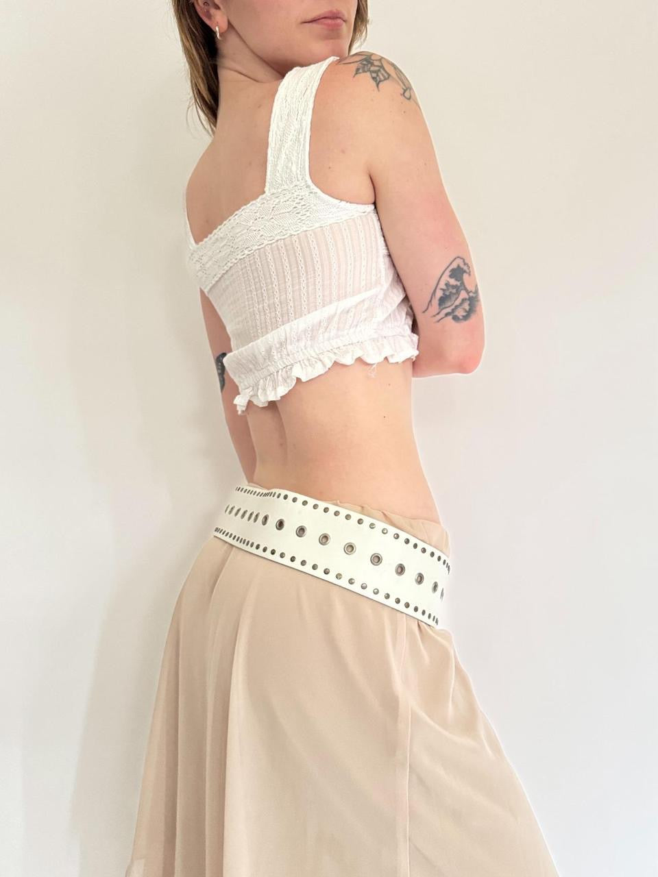vintage pointelle coquette tank