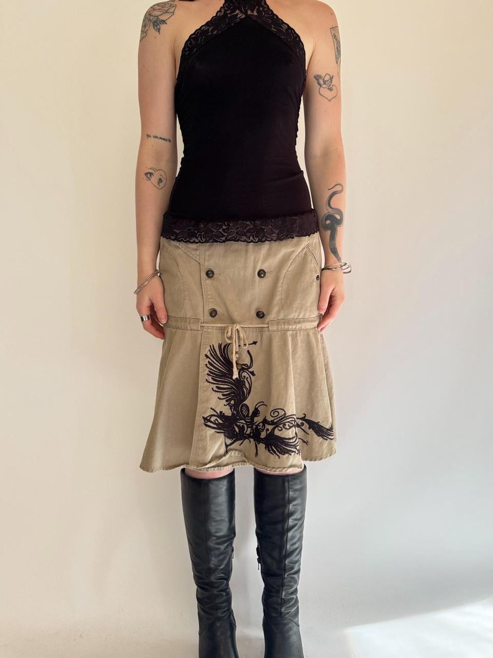 vintage diesel midi skirt