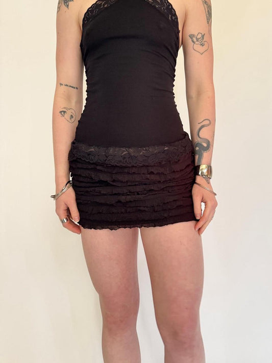 vintage ruffled mini skirt
