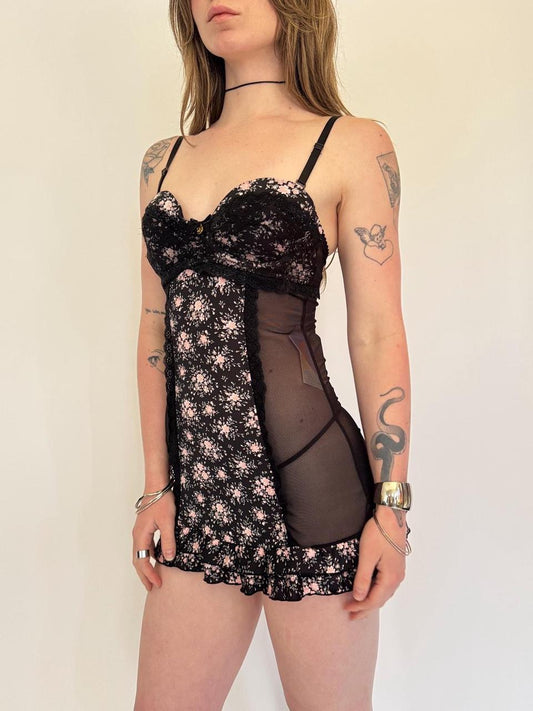 vintage lace corset mini dress