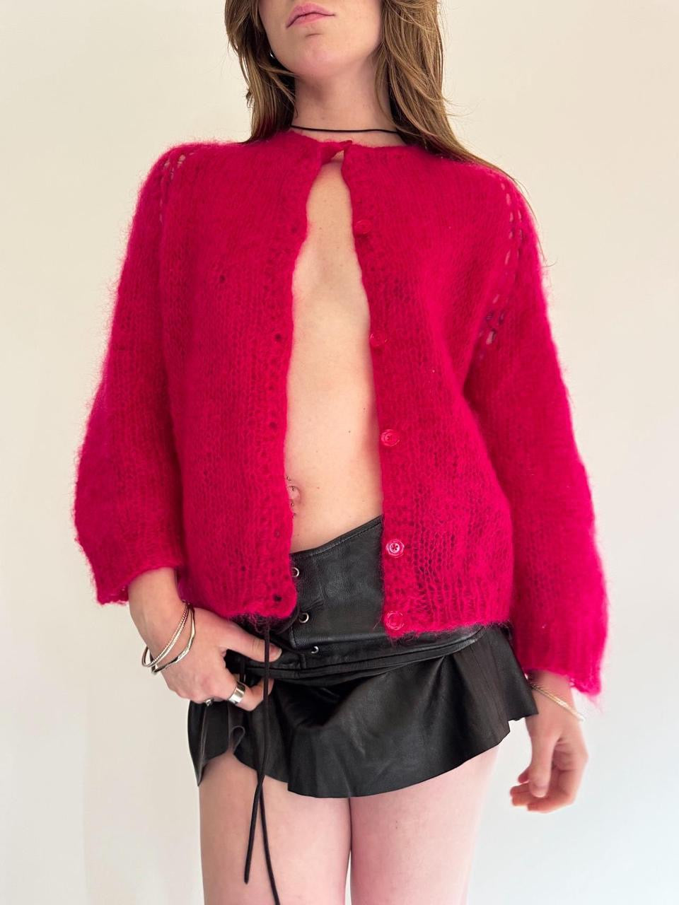 vintage mohair knit cardigan