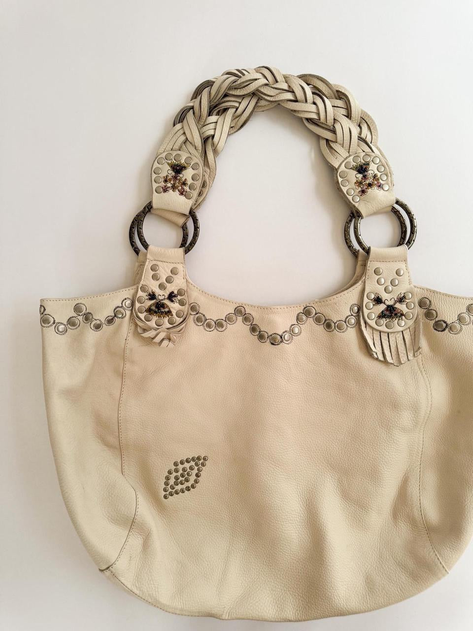 vintage betsey johnson leather tote bag