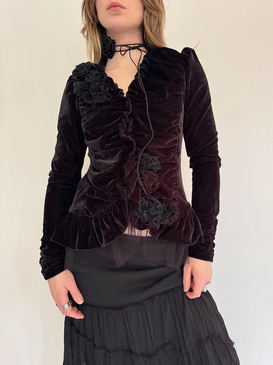 vintage velvet fairy cardigan