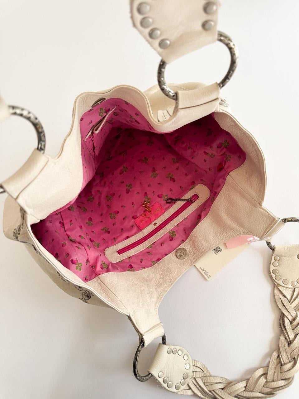 vintage betsey johnson leather tote bag