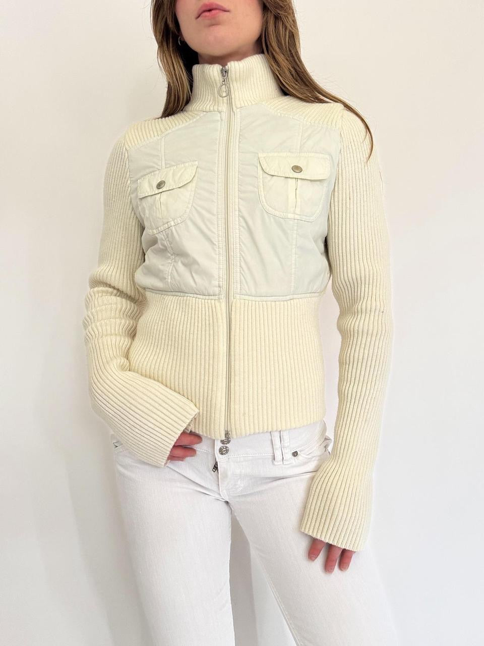 vintage knit puffer jacket