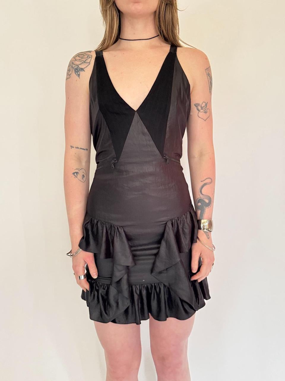 vintage diesel ruffled mini dress
