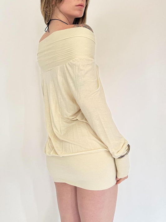 vintage slouchy draped mini dress