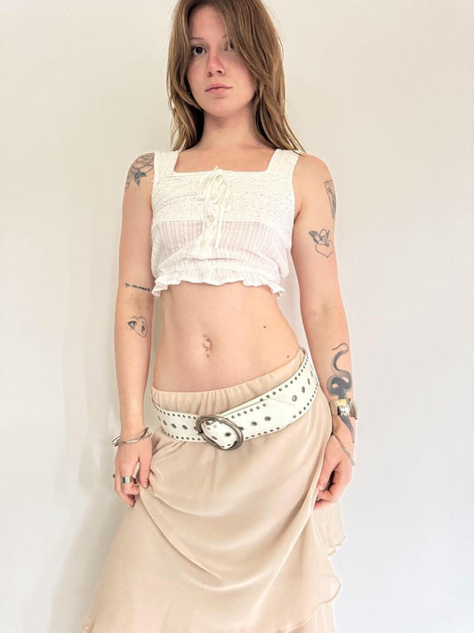 vintage pointelle coquette tank
