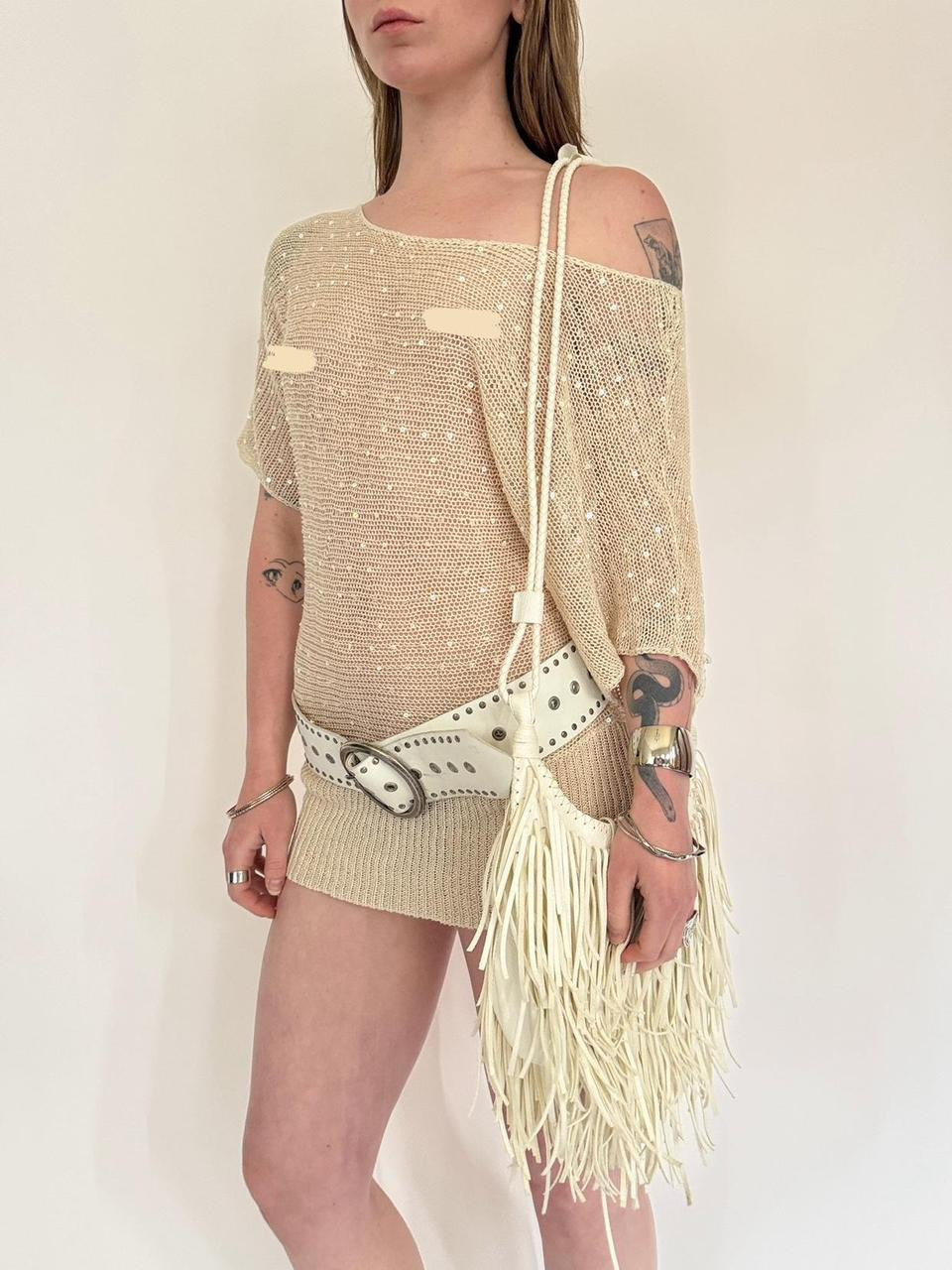 vintage slouchy off the shoulder sweater