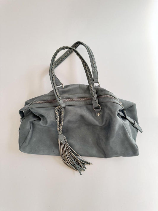 vintage leather slouchy tote bag