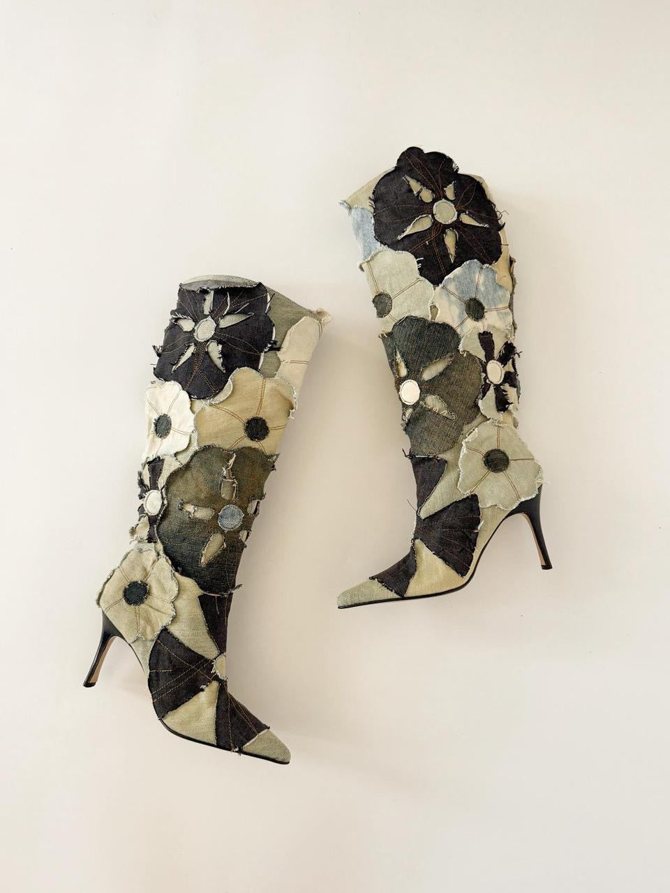 vintage miss sixty patchwork boots