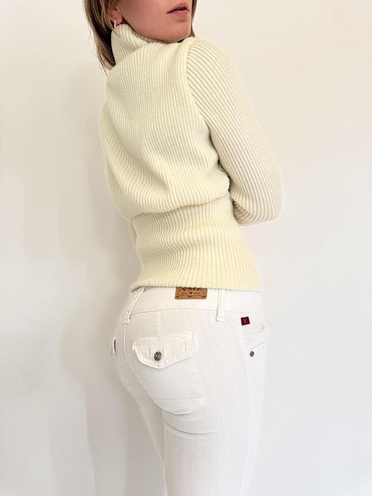 vintage knit puffer jacket