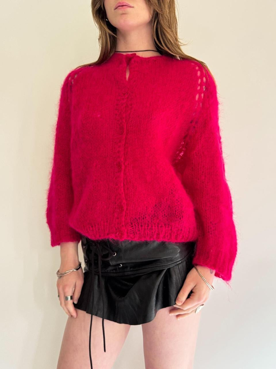vintage mohair knit cardigan