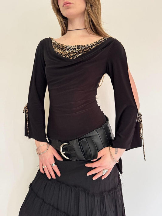 vintage cowl neck blouse top